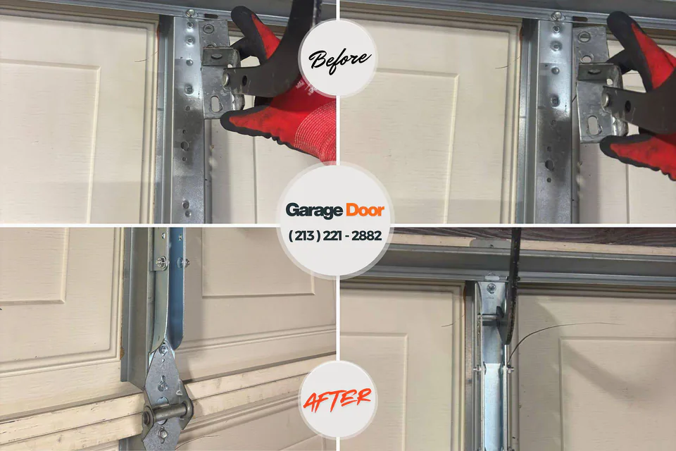 Before and after: garage door repair Belmont, PA